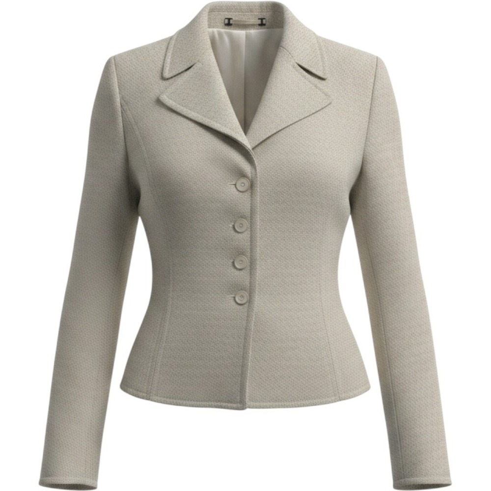 Ann Taylor Textured Blazer 4 Cream Sophisticated‎ Old Money Chic Career Capsule